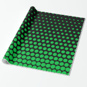 Papier Cadeau Polka vert point noir moderne (Déroulé)
