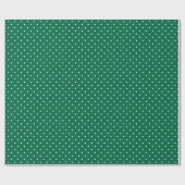 Papier Cadeau Polka verte et blanche moderne Noël pointillé (Plat)