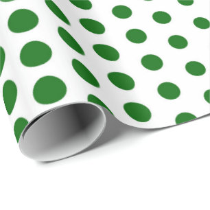 Papier Cadeau Polka verte Point Blanc moderne