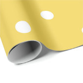 Papier Cadeau Polkadot jaune (Coin rond)