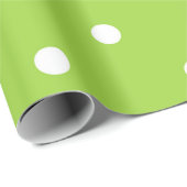 Papier Cadeau Polkadot vert (Coin rond)