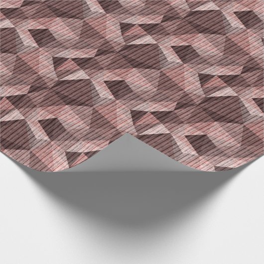 Papier Cadeau Polygone de texture beige et brune (Coin)