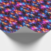 Papier Cadeau Polygone Néon Abstrait avec Explosions (Coin)