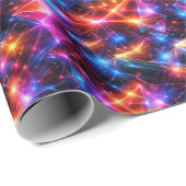 Papier Cadeau Polygone Néon Abstrait avec Explosions (Coin rond)