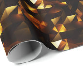 Papier Cadeau Polygone or : rendu Abstrait 3D (Coin rond)