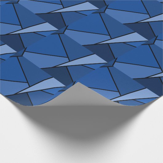Papier Cadeau Polygones bleus Abstraits (Coin)