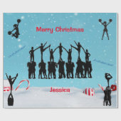 Papier Cadeau Pom-pom girl "Joyeux Noël" (Plat)