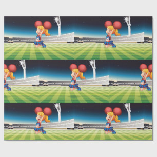 Papier Cadeau Pom-pom girl sur le terrain de sport