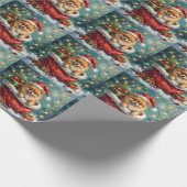 Papier Cadeau Pomeranian Christmas Santa Bag Adventure (Coin)