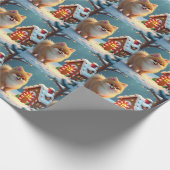 Papier Cadeau Pomeranian in Gingerbread Village Christmas (Coin)