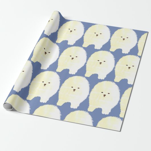 Papier Cadeau Pomeranian, papier d'emballage de chien mignon de (Déroulé)