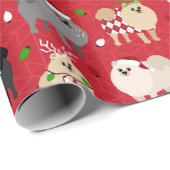 Papier Cadeau Poméranie de Noël (Coin rond)