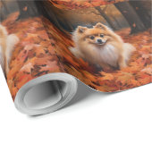 Papier Cadeau Poméranie en automne Feuilles Automne Inspire (Coin rond)