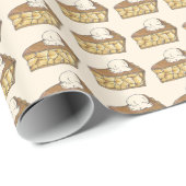 Papier Cadeau Pomme cuite tranche de tourte Vanille crème glacée (Coin rond)