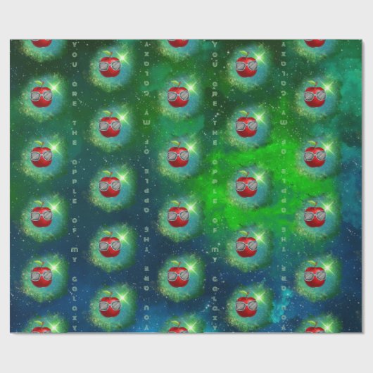 Papier Cadeau Pomme dans le papier d'enveloppement galaxy plaisa (Plat)