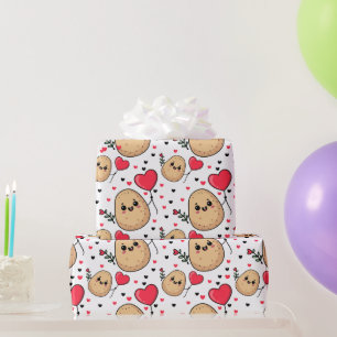 Papier Cadeau Pomme de terre romantique de la Saint-Valentin