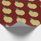 Papier Cadeau Pomme d'or en rouge (Coin)