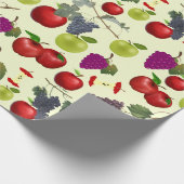 Papier Cadeau Pomme et raisins uniques Motif dynamique (Coin)
