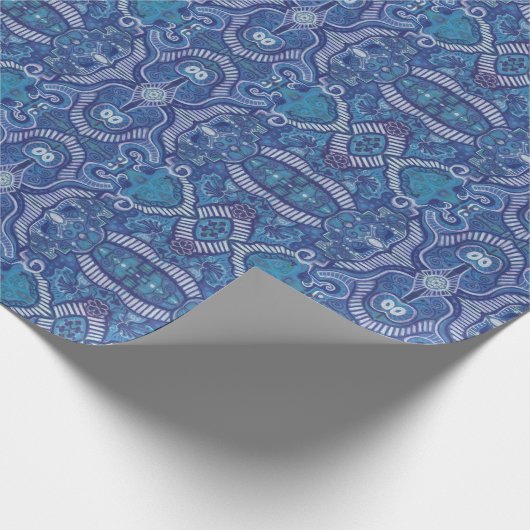 Papier Cadeau Pomme Strid Bohemian Boho Arabesque Motif Vert (Coin)