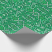 Papier Cadeau Pomme Strid Bohemian Boho Arabesque Motif Vert (Coin)