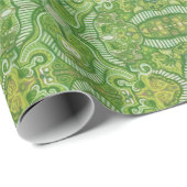 Papier Cadeau Pomme Stripe Bohème Arabesque Motif Chartreuse (Coin rond)