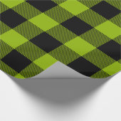 Papier Cadeau Pomme vert noir grand bison Plaid (Coin)
