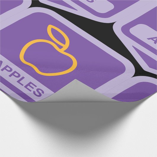 Papier Cadeau Pomme violette Badge Conception Fruit Lover