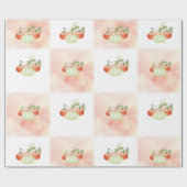 Papier Cadeau Pommes aquarelles (Plat)