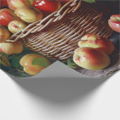 Papier Cadeau Pommes dans un panier Peinture à vie fixe Découpag (Coin)