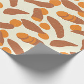 Papier Cadeau Pommes de terre ou ignames Brown, Orange, Crème (Coin)