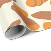 Papier Cadeau Pommes de terre ou ignames Brown, Orange, Crème (Coin rond)