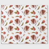 Papier Cadeau Pommes et tranches de tarte aux pommes (Plat)