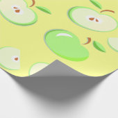 Papier Cadeau Pommes motif vectoriel vert (Coin)