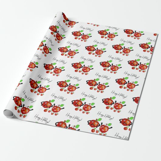 Papier Cadeau Pommes rouges (Déroulé)