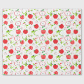 Papier Cadeau Pommes rouges et vertes (Plat)