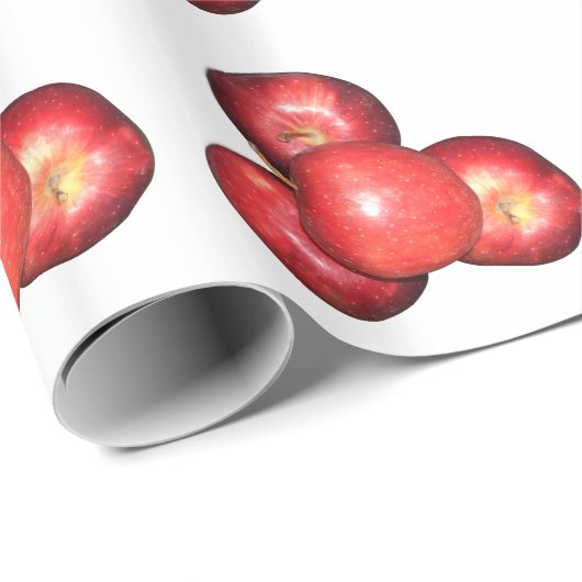 Papier Cadeau Pommes rouges sucrées et crêpes - Impression de fr (Coin rond)