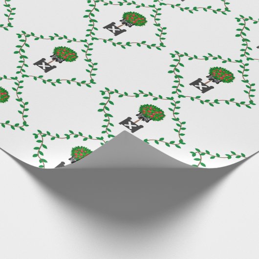 Papier Cadeau Pommier Topiaire Vin Vin Rouge Black Wrapper Pa (Coin)