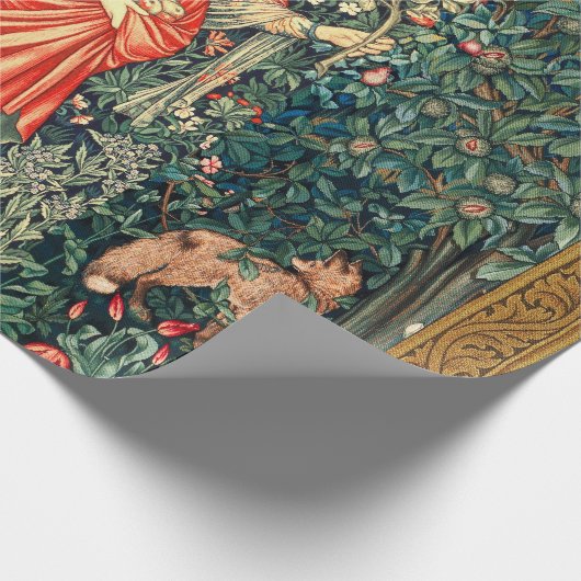 PAPIER CADEAU POMONA TENANT DES FRUITS EN VERDURE, ANIMAUX FORES (Coin)