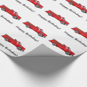 Papier Cadeau Pompe à incendie classique : Joyeux anniversaire ! (Coin)