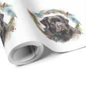 Papier Cadeau Pompe festive des germes de Noël de Terre-Neuve (Coin rond)