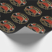 Papier Cadeau Pompier AJOUTER LE NOM Insigne du service de pompi (Coin)