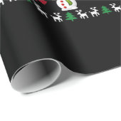 Papier Cadeau Pompier Drôle Noël Joli Amour Dons (Coin rond)