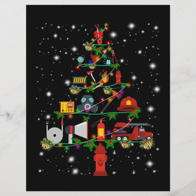 Papier Cadeau pompier | Joyeux pompier de Noël Fun (Devant)