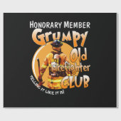 Papier Cadeau Pompier | Membre honoraire Grumpy Firefighter (Plat)