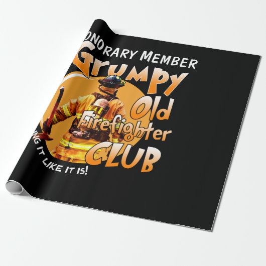 Papier Cadeau Pompier | Membre honoraire Grumpy Firefighter (Déroulé)