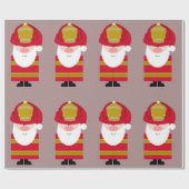 Papier Cadeau Pompier Père Noël (Plat)