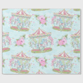 Papier Cadeau Poneys de carrousel de thème de cirque de bébé (Plat)