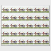 Papier Cadeau Poneys de polo (Plat)