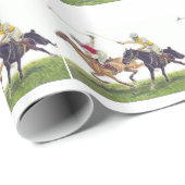 Papier Cadeau Poneys de polo (Coin rond)
