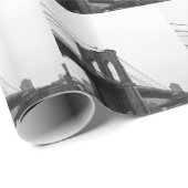 Papier Cadeau Pont de B&W Brooklyn (Coin rond)